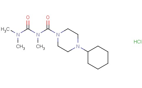 1-PIPERAZINECARBOXAMIDE, 4-CYCLOHEXYL-N-((DIMETHYLAMINO)CARBONYL)-N-ME THYL-, MONOHYDROCHLORIDE